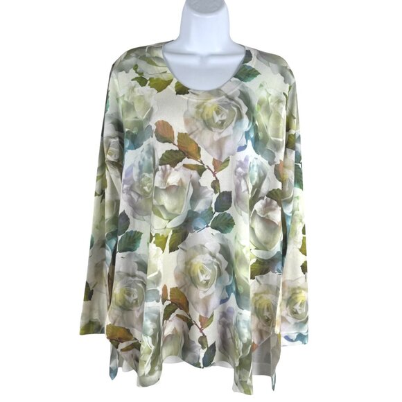 Soft Surroundings Vintage Rose Tunic Top Large Gardenia Floral NWT TP-3507 - Picture 5 of 12